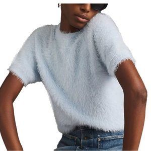 Anthropologie Pilcro Light Blue Pastel Eyelash Baby Short Sleeves